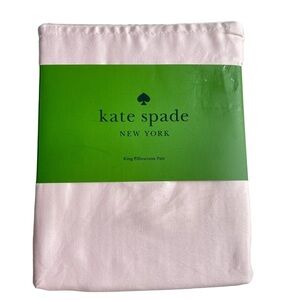 Kate Spade King Pillowcases Pale Pink set of 2 Cotton Sateen NWT